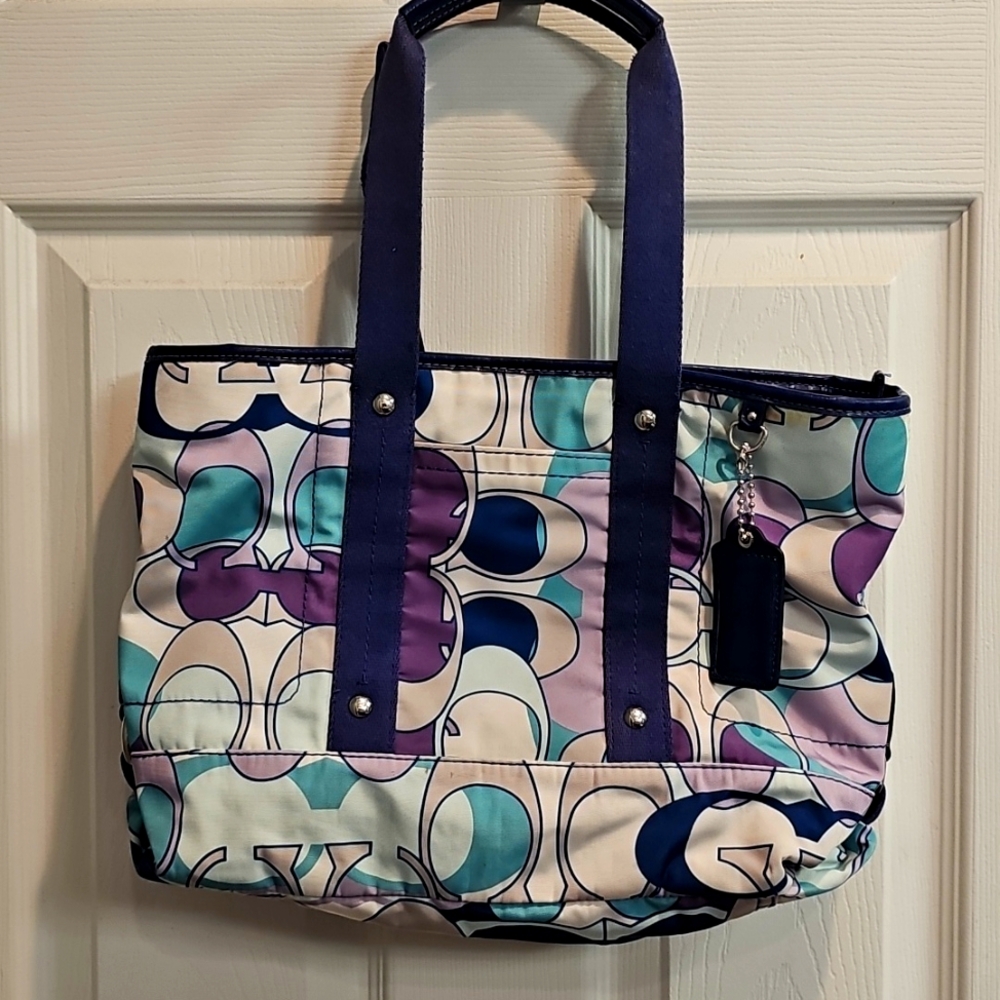 COACH Vintage Kyra Scarf Print Geometric Multicolor #A1263-F17178 Purse Bag